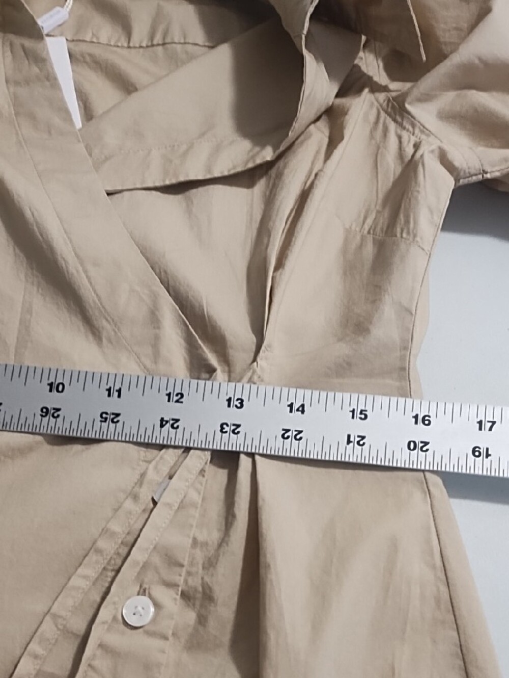 NWT Derek LamSafari Wrap Shirt Dress Tan Soft Lightweight Cotton - Picture 11 of 14